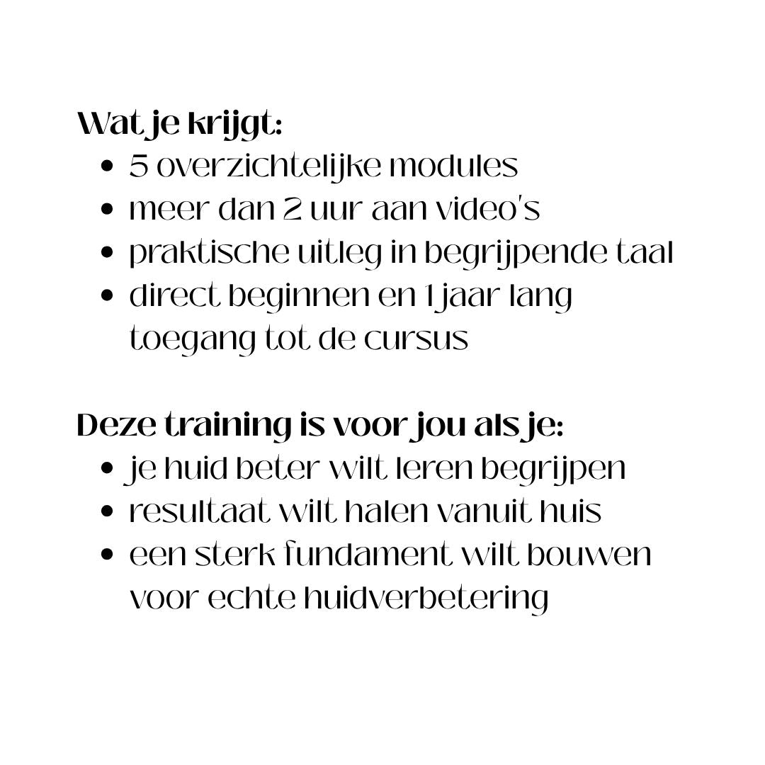 Huidspecialist voor thuis Cursus