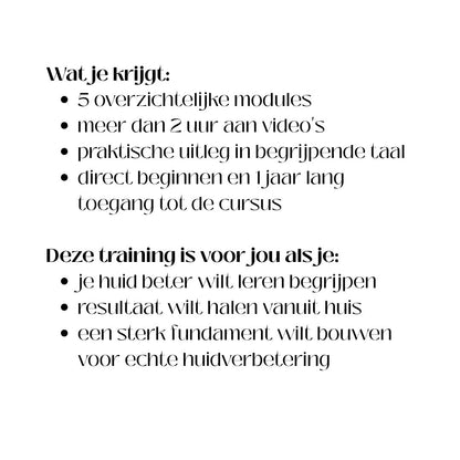 Huidspecialist voor thuis Cursus
